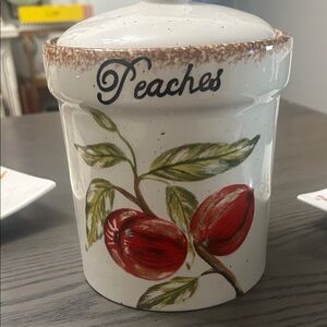 Certified International Peaches Canister - Red and Green